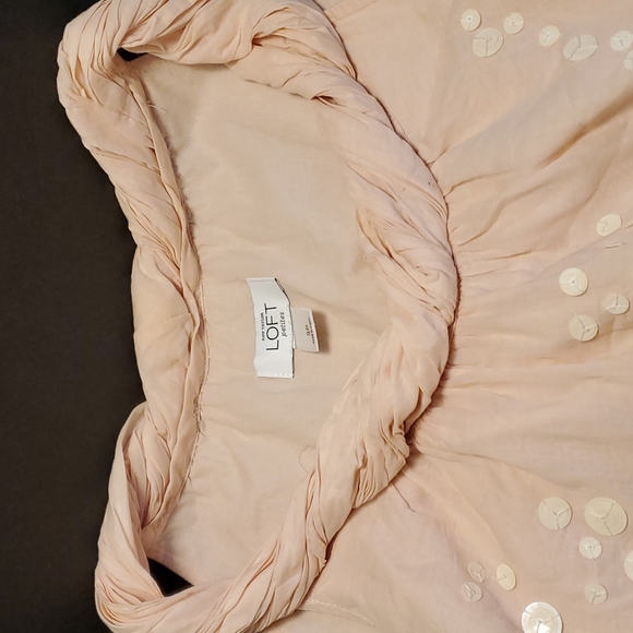 Loft shirt rolled collar, Nude-pink. Very delicate color and fabric.Small/Petite - Picture 2 of 6